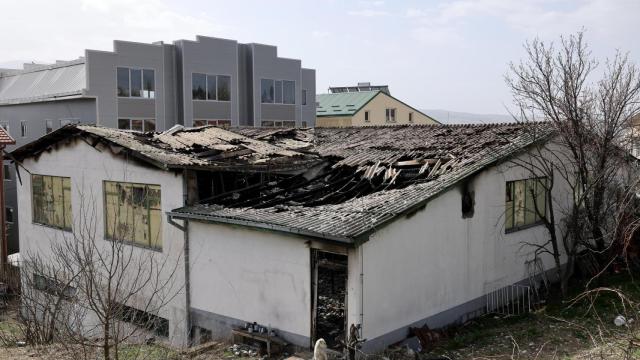 Imagen de la discoteca incendiada en Macedonia.