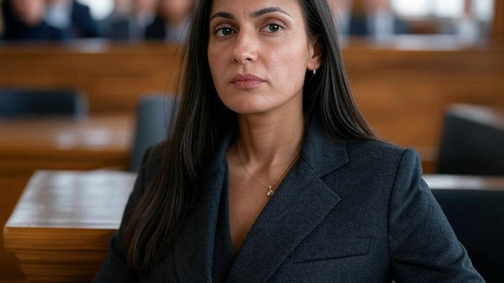 Mujer en un tribunal.
