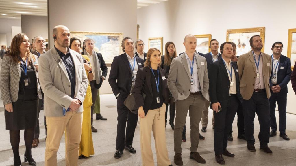 Un instante durante la visita privada a la exposición de Sorolla.