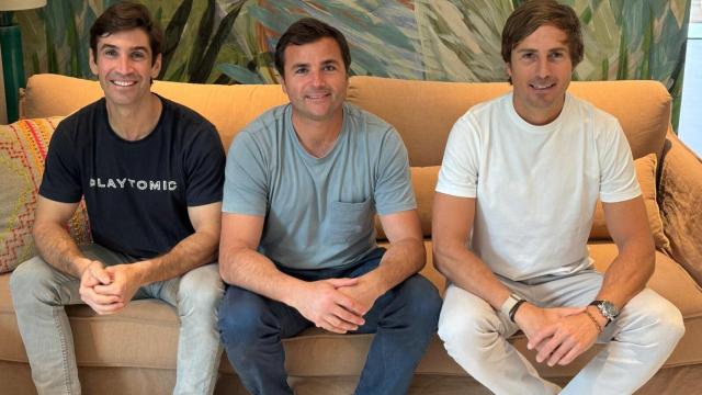 Los socios fundadores de Playtomic: Pedro Clavería, Félix Ruiz y Pablo Carro.