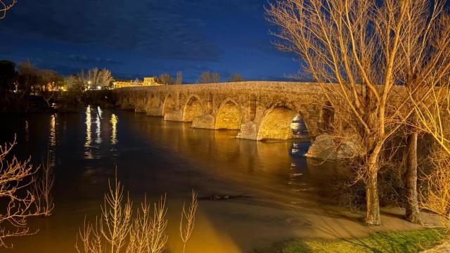 Puente de Piedra de noche