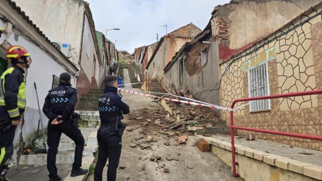 Derrumbe de una fachada en Puertollano.