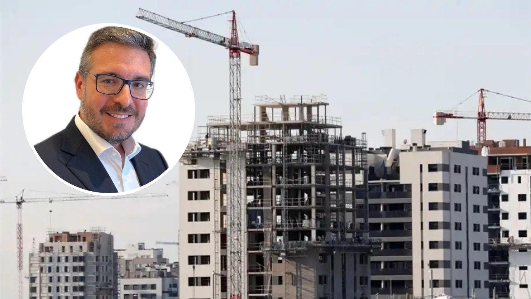 Imagen de Sergio Gutiérrez y unos pisos en construcción.