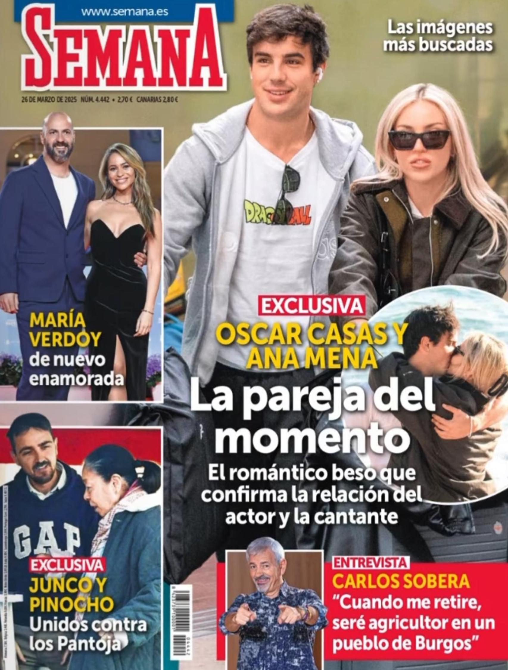 Ana Mena y Óscar Casas en la portada de la revista Semana.