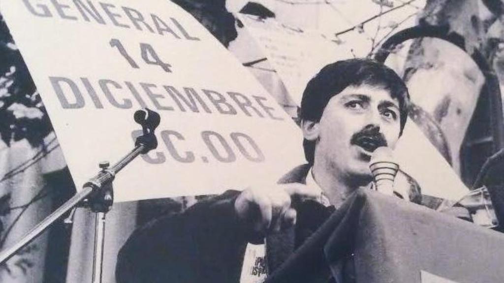 Una imagen histórica de Juan Antonio Mata. Foto cedida por Comisiones Obreras Castilla-La Mancha.