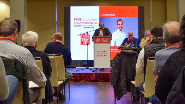 Pablo Bellido durante su intervención en el Comité Provincial del PSOE de Guadalajara.