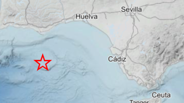 La estrella marca el punto exacto donde se ha producido el terremoto.