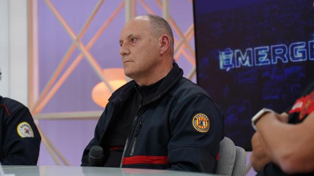 Ramón Pérez, jefe de la UREC del Consorcio Provincial de Bomberos de Valencia, en la presentación de la serie 'Emergències'. EE