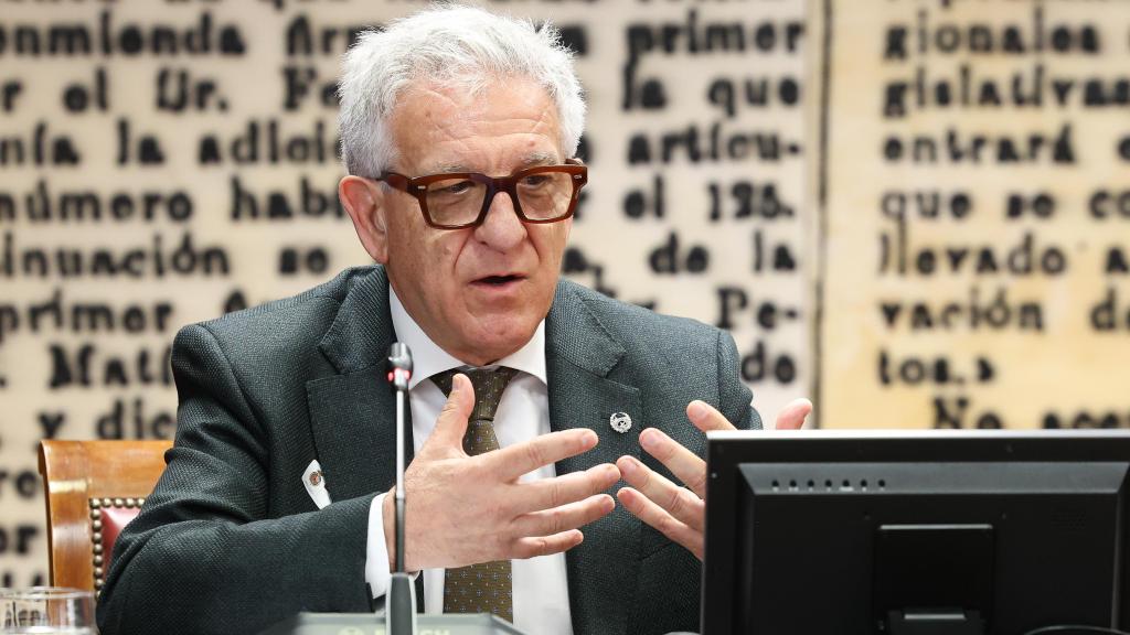 El Decano del Colegio de Ingenieros de Caminos, Canales y Puertos de la Comunitat Valenciana, Javier Machí, este martes en el Senado.