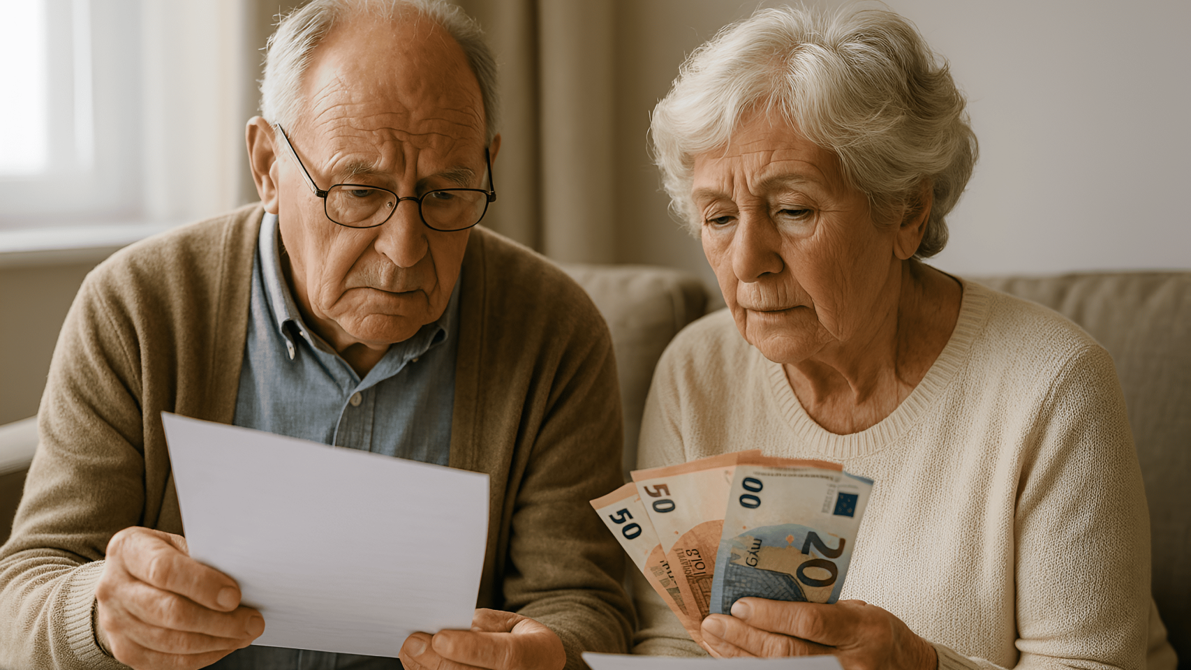 Personas mayores leyendo unos documentos.