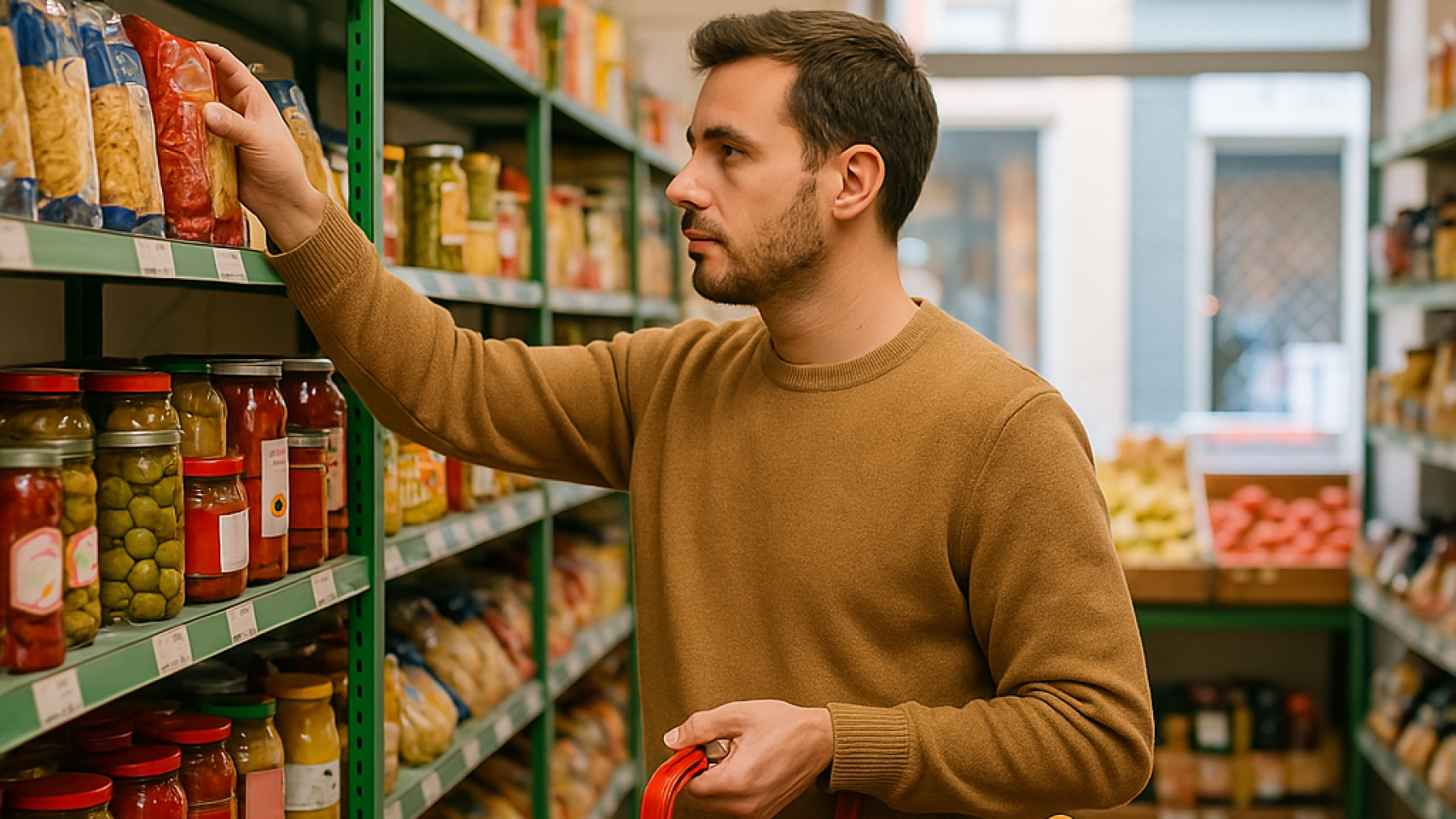 Imagen de archivo de una persona comprando.