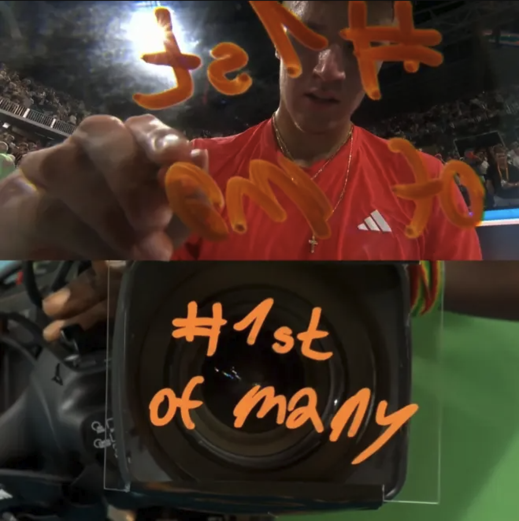 Jakub Mensik y su firma a cámara tras ganar la final del Masters 1.000 de Miami
