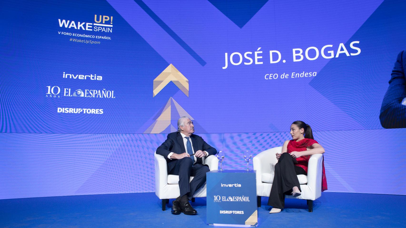 José D. Bogas, CEO de Endesa, durante su conversación con Alba Pérez, redactora de Energía de EL ESPAÑOL-Invertia; en la segunda jornada del Wake Up, Spain 2025!