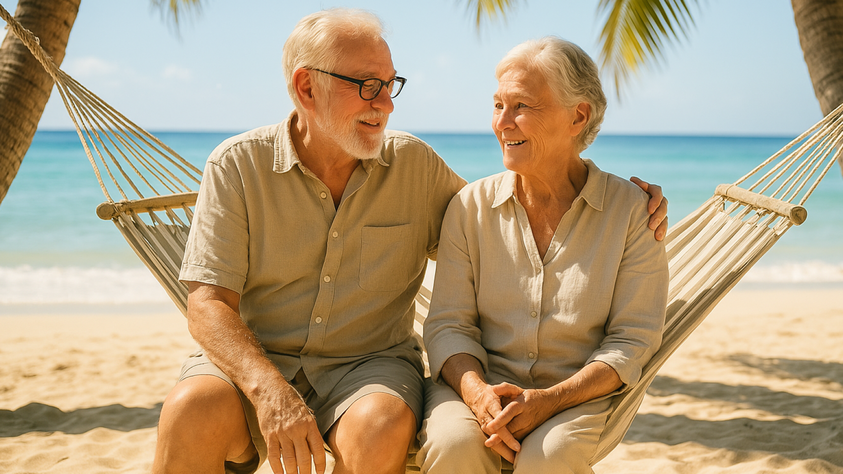 Jubilados en una playa