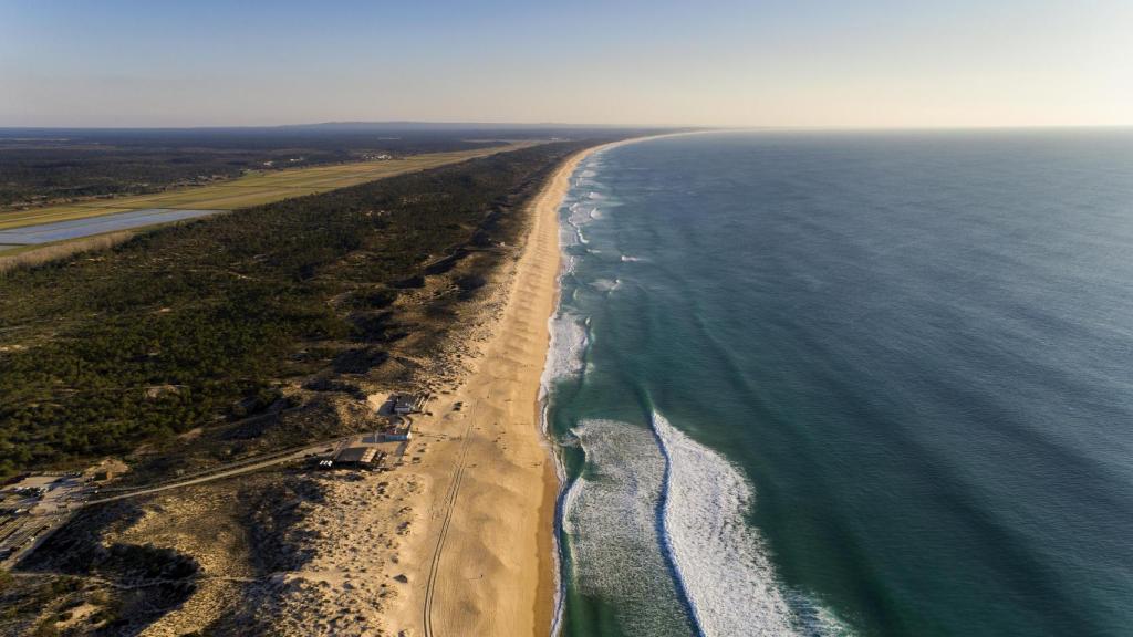Vista aérea de la playa de Comporta.