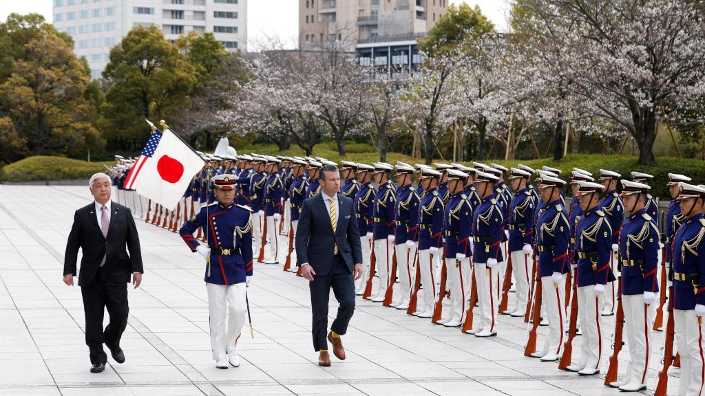 El secretario de Defensa de EEUU, Pete Hegseth, la semana pasada en Tokio.
