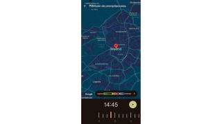 Mapa meteorológico en la app del Tiempo de los Pixel