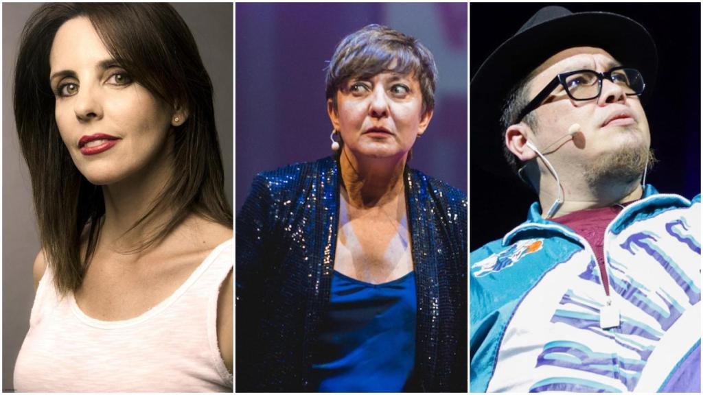 Marta González de Vega, Eva Hache y Franco Escamilla