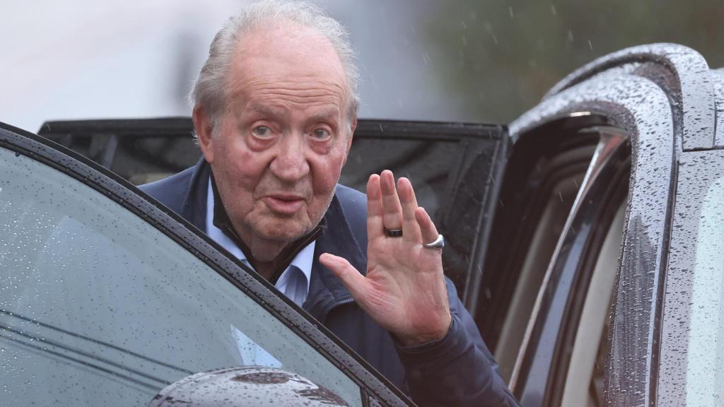 Juan Carlos, en las regatas de Sanxenxo, en octubre de 2024.