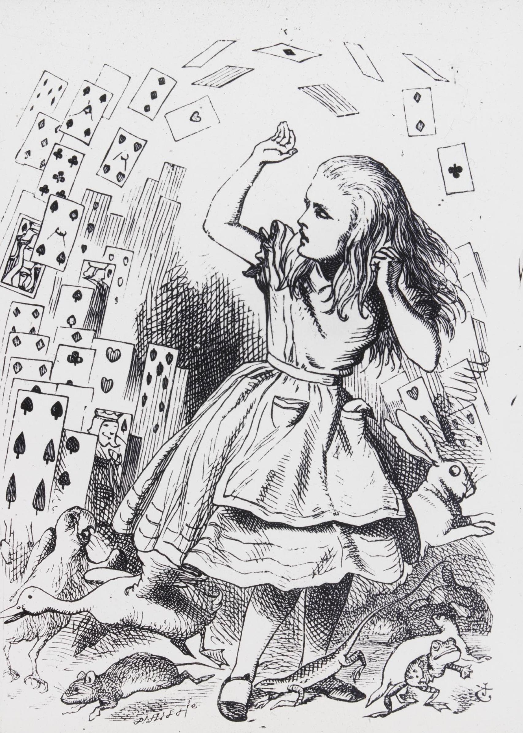 'Solo son una baraja de cartas. Ilustración de John Tenniel para Las aventuras de Alicia en el país de las maravillas. Foto: Macmillan Publishers International Ltd.