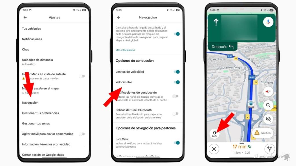 Velocímetro en Google Maps
