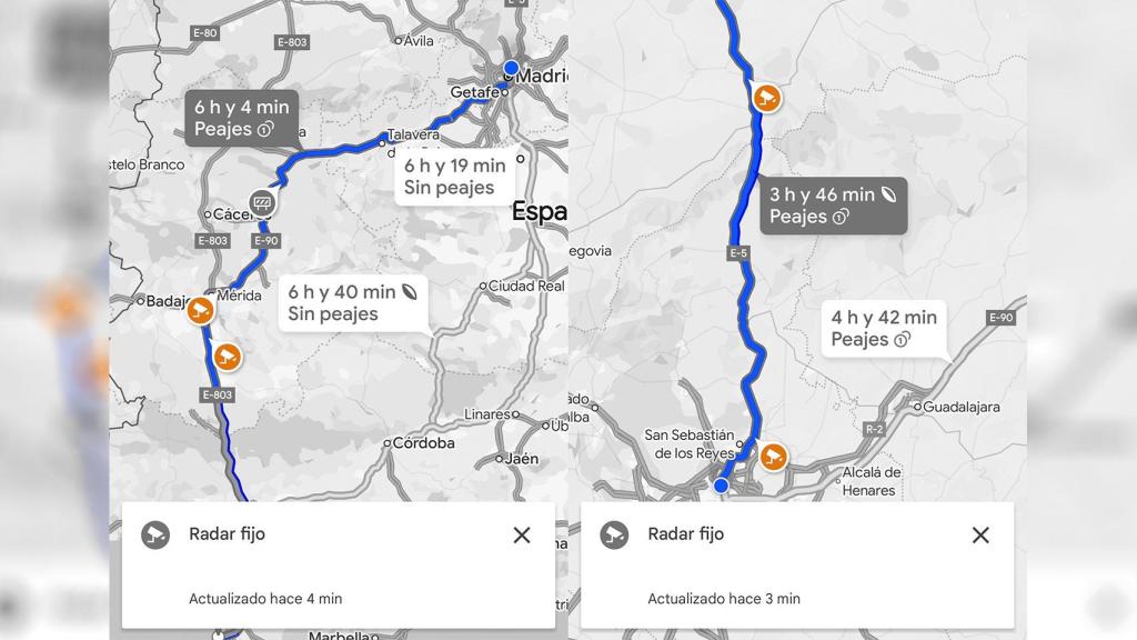 El radar fijo en Google Maps