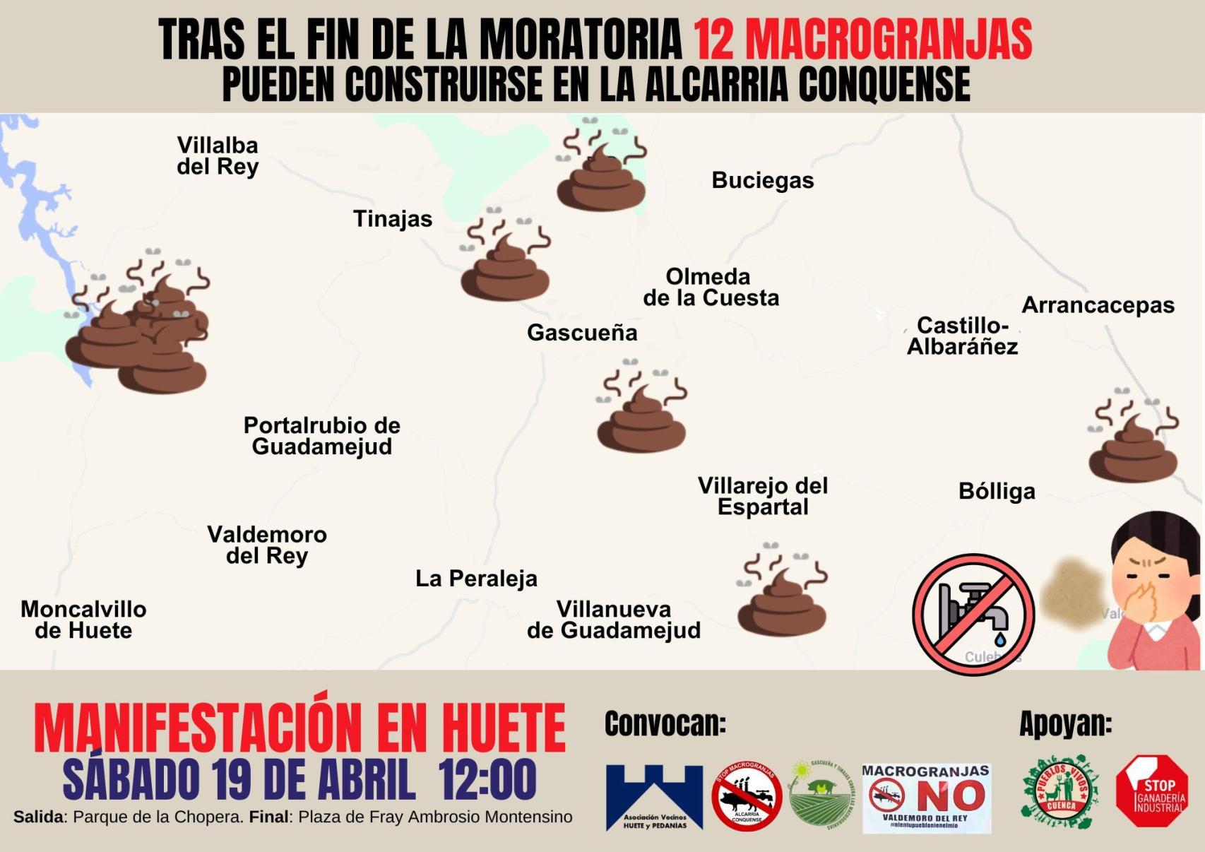 Cartel de los proyectos de macrogranjas.