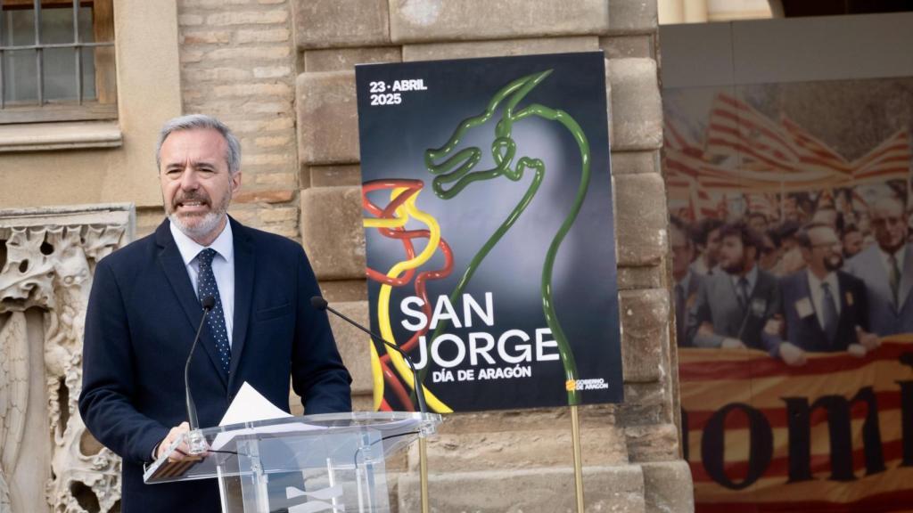 Azcón, este lunes en el Pignatelli, sede del Gobierno de Aragón.