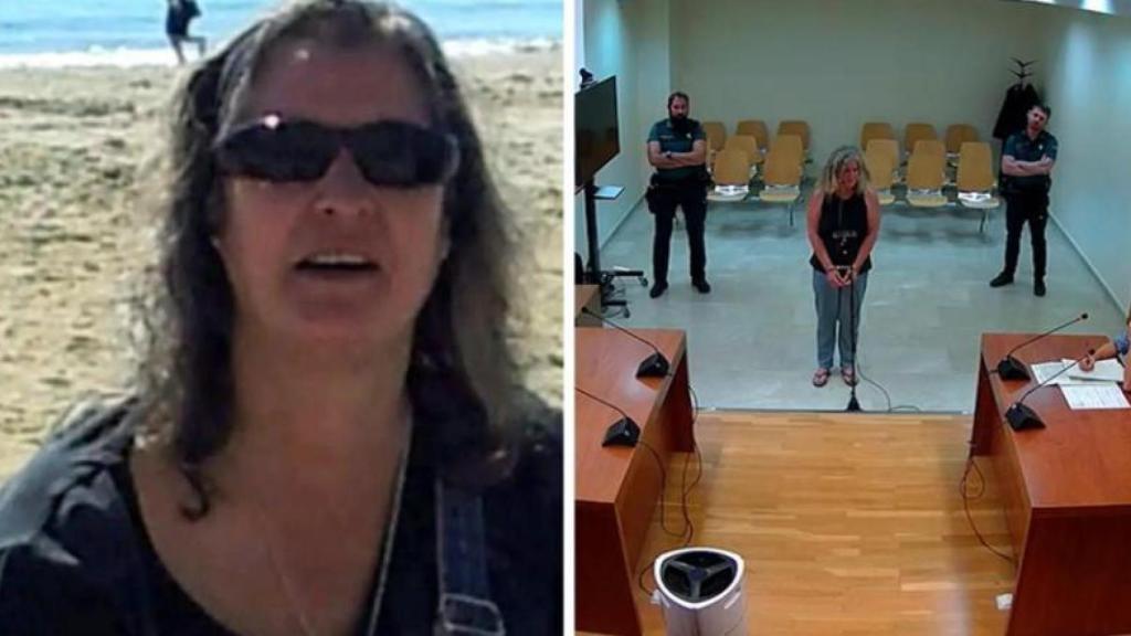 A la izquierda, la difunta Diana, y a la derecha, Cristina, durante su declaración en los juzgados de Totana, tras ser detenida en junio de 2024.