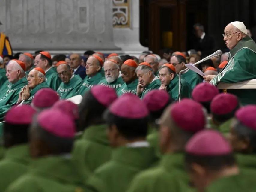 El Papa, durante la misa que clausuró el Sínodo de octubre de 2024.