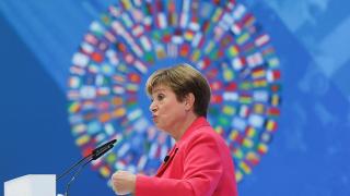 Kristalina Georgieva, directora gerente del FMI, en un discurso el pasado 17 de abril.