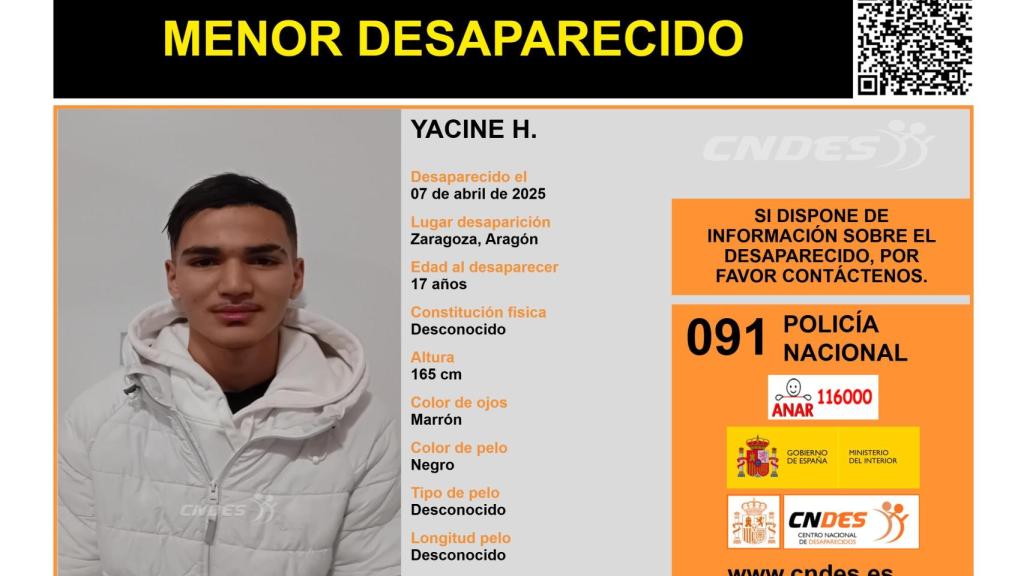 Desaparecido Yacine H. en Zaragoza