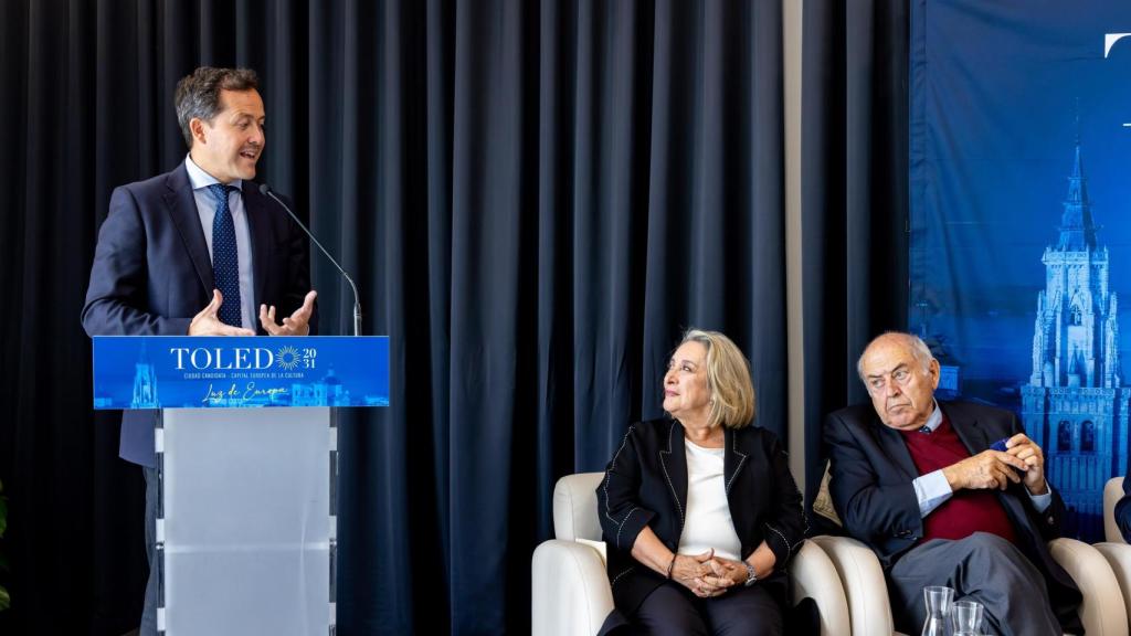 Carlos Velázquez, alcalde de Toledo, durante su discurso.
