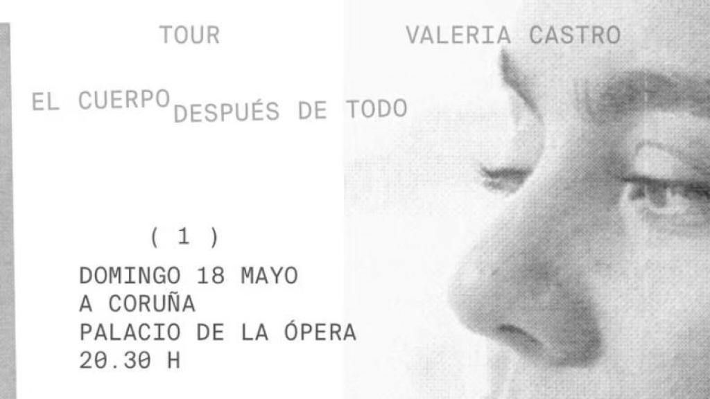 Cartel de la gira 'El cuerpo después de todo' de Valeria Castro.