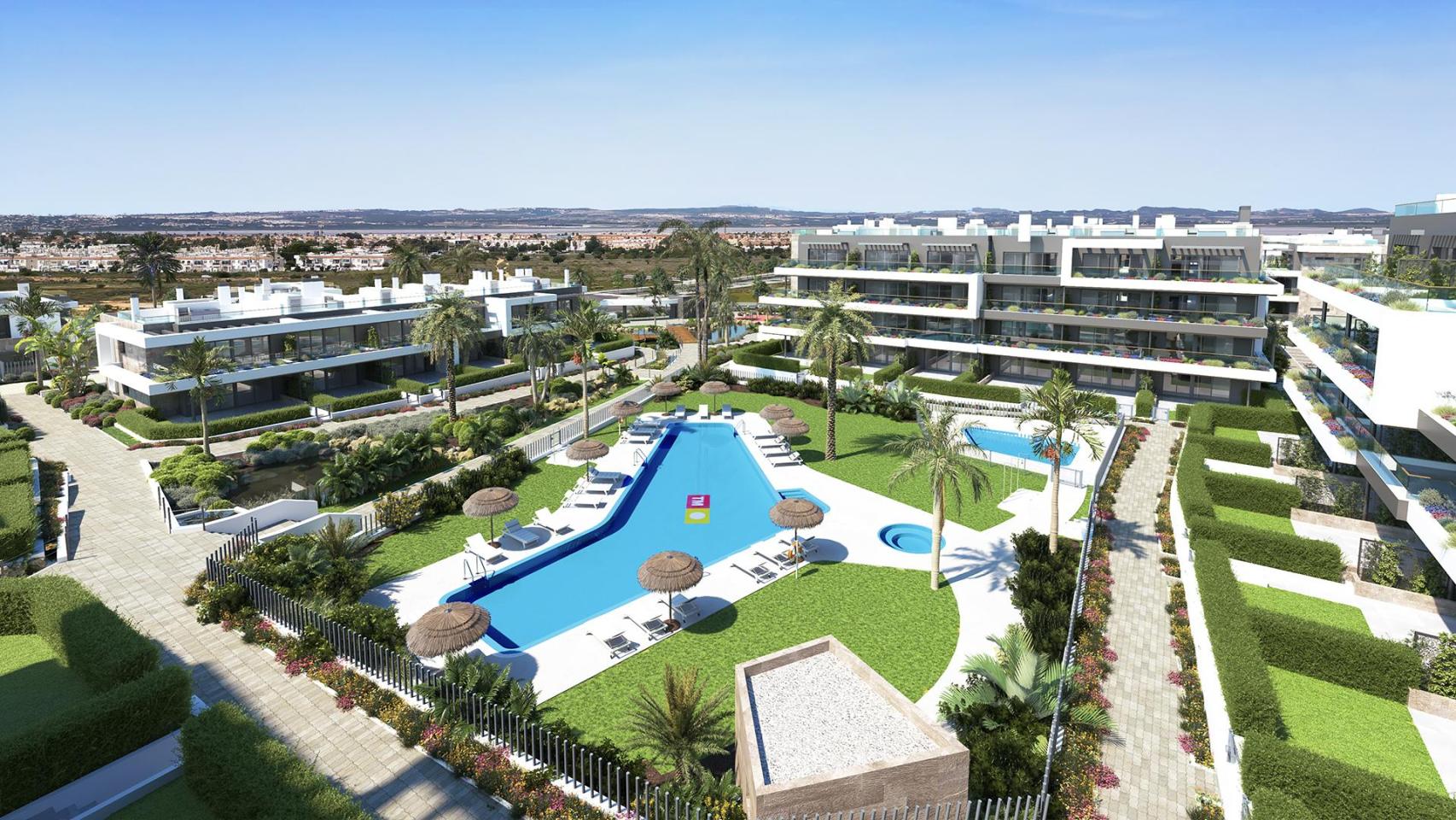 Recreación virtual del proyecto Lagoons Village en Torrevieja.
