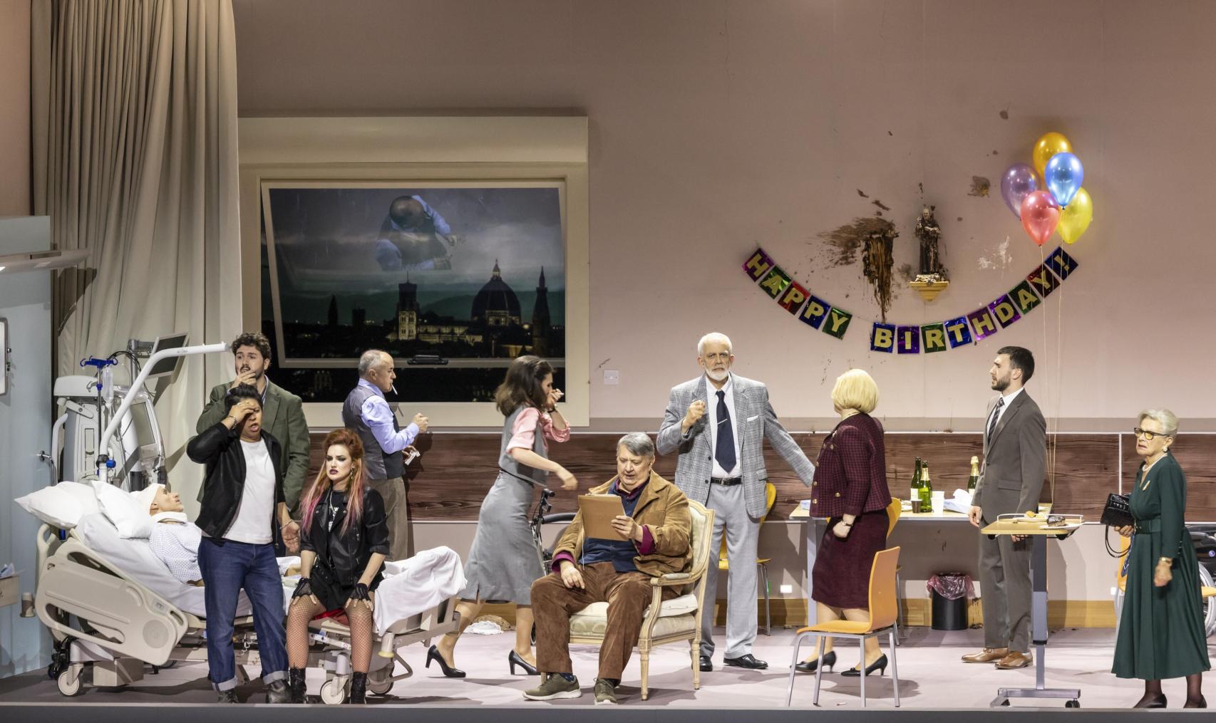 Escena de 'Gianni Schicci'. Foto: Miguel Lorenzo-Mikel Ponce-Les Arts