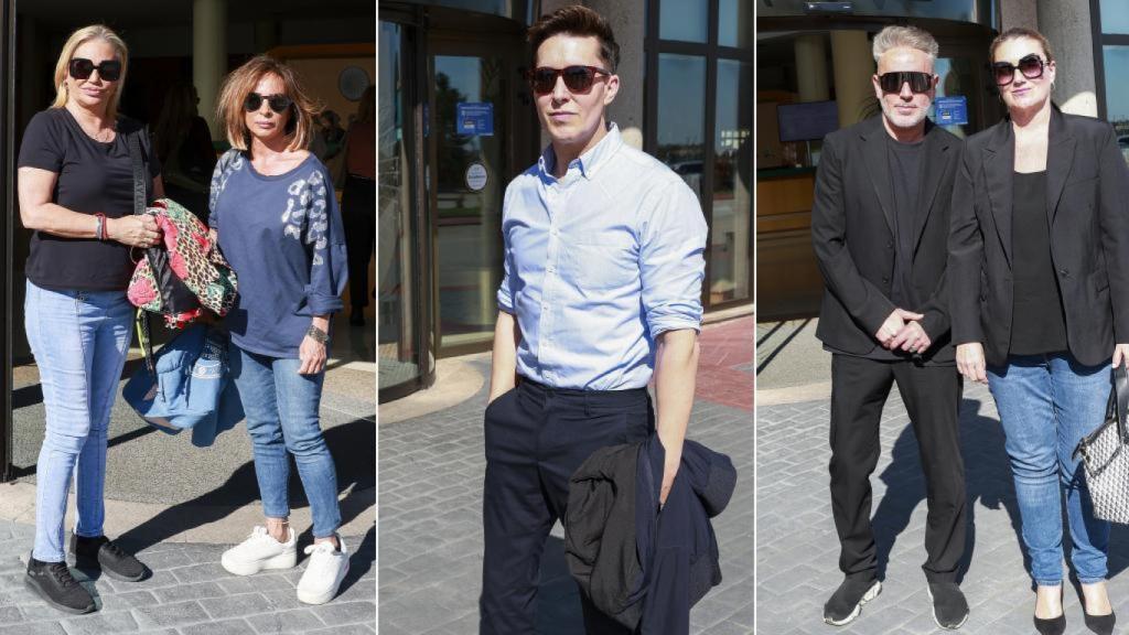Belén Esteban, María Patiño, Omar Suárez, Kiko Hernández y Carlota Corredera en el tanatorio de la madre de Lydia.