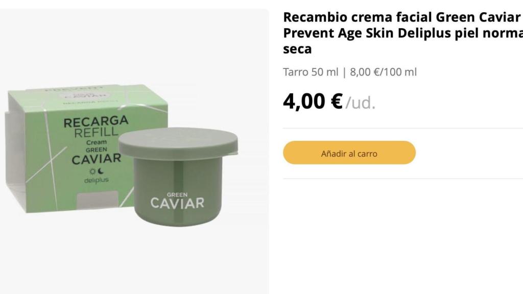 Crema facial Green Caviar Prevent Age Skin Deliplus.