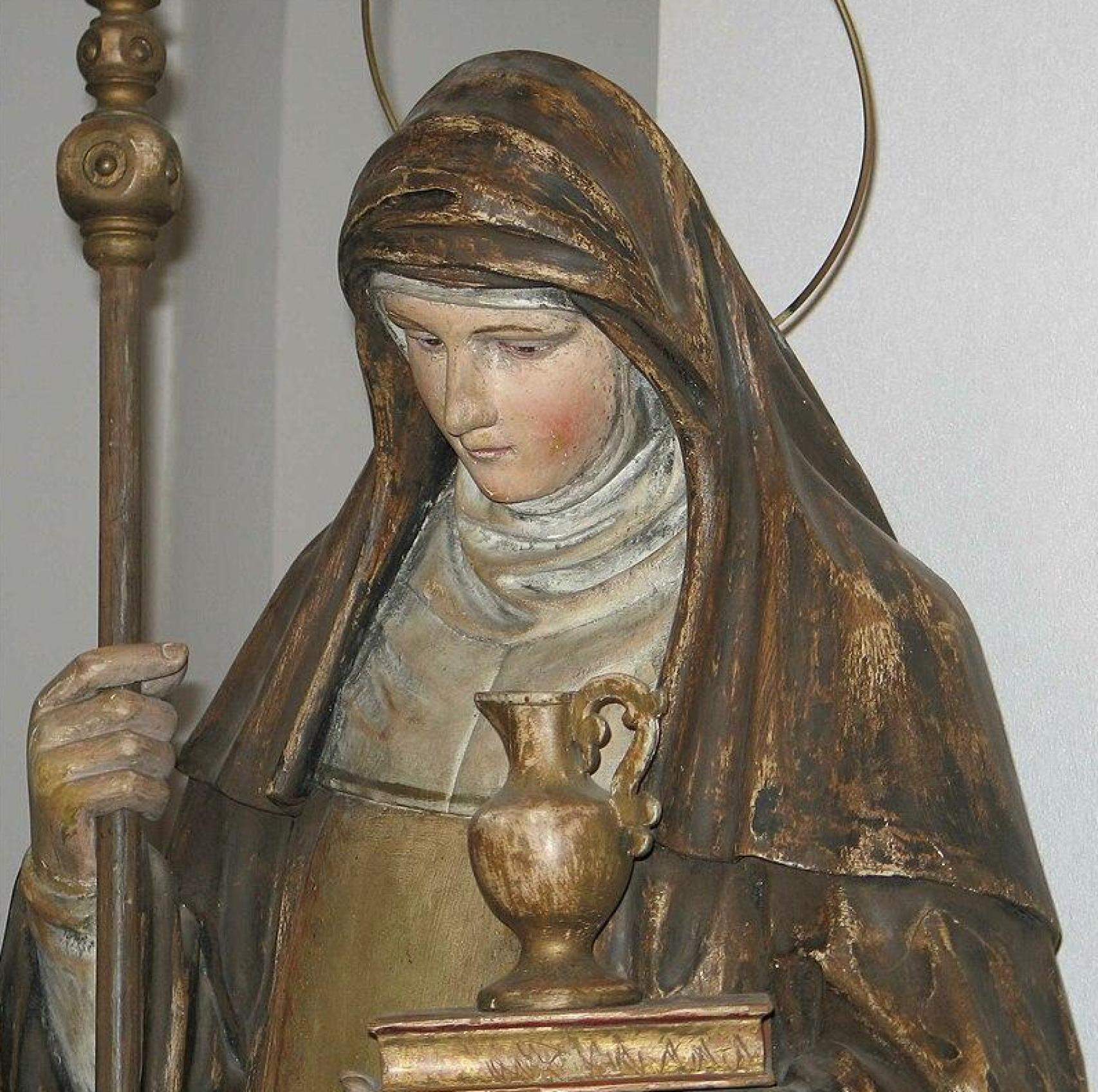 Imagen de Walburga en la catedral de Contern, Luxemburgo