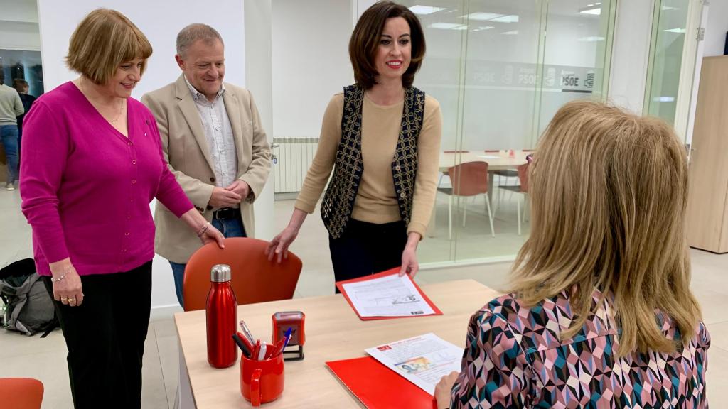 Ladrero, este domingo en la sede del PSOE-Aragón.