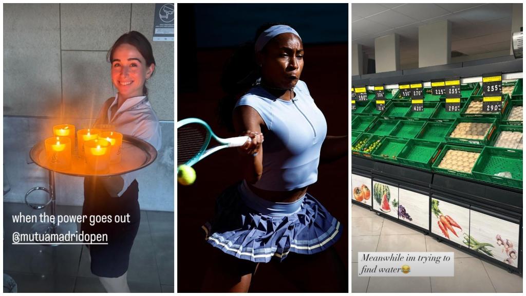 Coco Gauff y las imágenes del apagón en Madrid