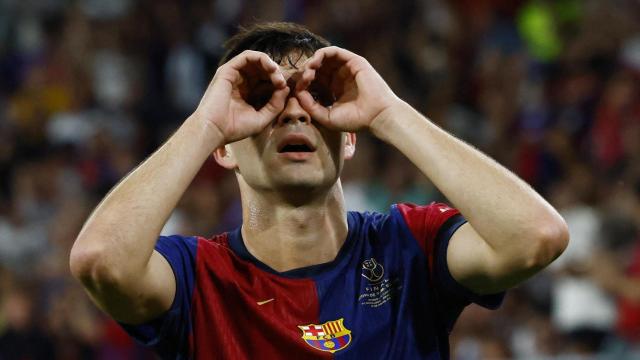 Pedri celebra un gol con el FC Barcelona