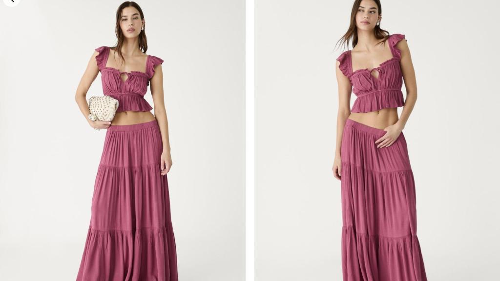 Falda midi boho.