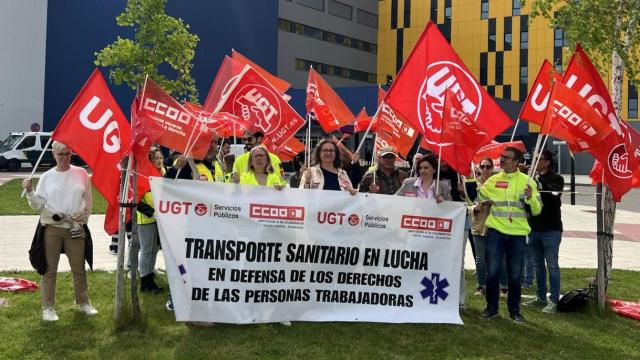 Anterior huelga del transporte sanitario en el Hospital Universitario de Toledo.