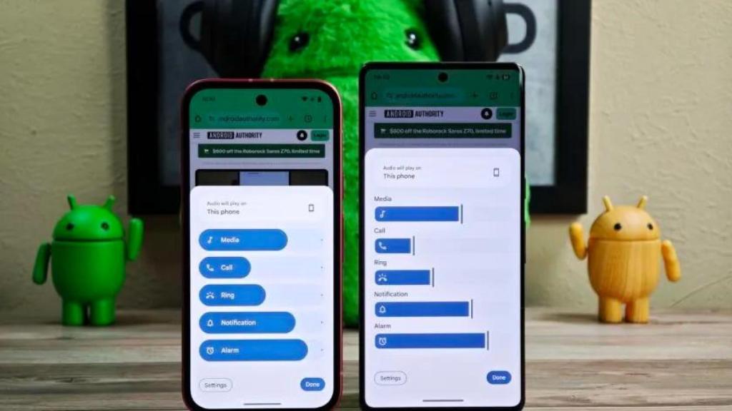 Controls on Android 16 (right)