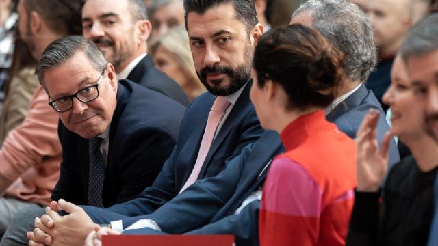 La presidenta de la Comunidad de Madrid, Isabel Díaz Ayuso, el consejero de Presidencia, Miguel Ángel García Martín, y el portavoz del PP en la Asamblea de Madrid, Carlos Díaz-Pache, en una fotografía de archivo.