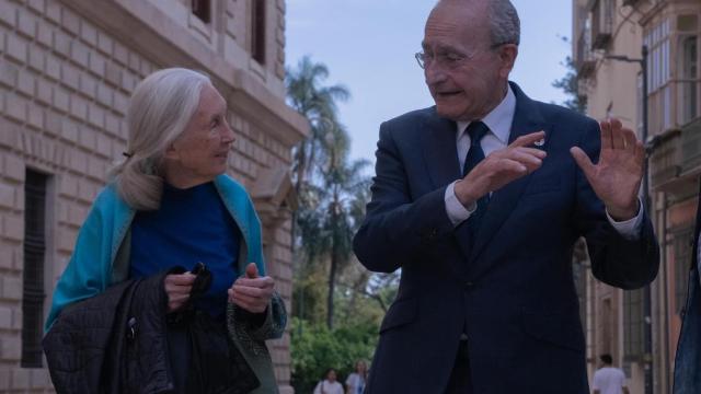 Jane Goodall con el alcalde de Málaga, Francisco de la Torre.