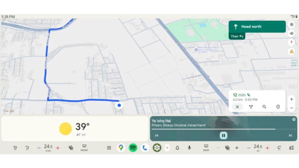 Android Auto with clear theme