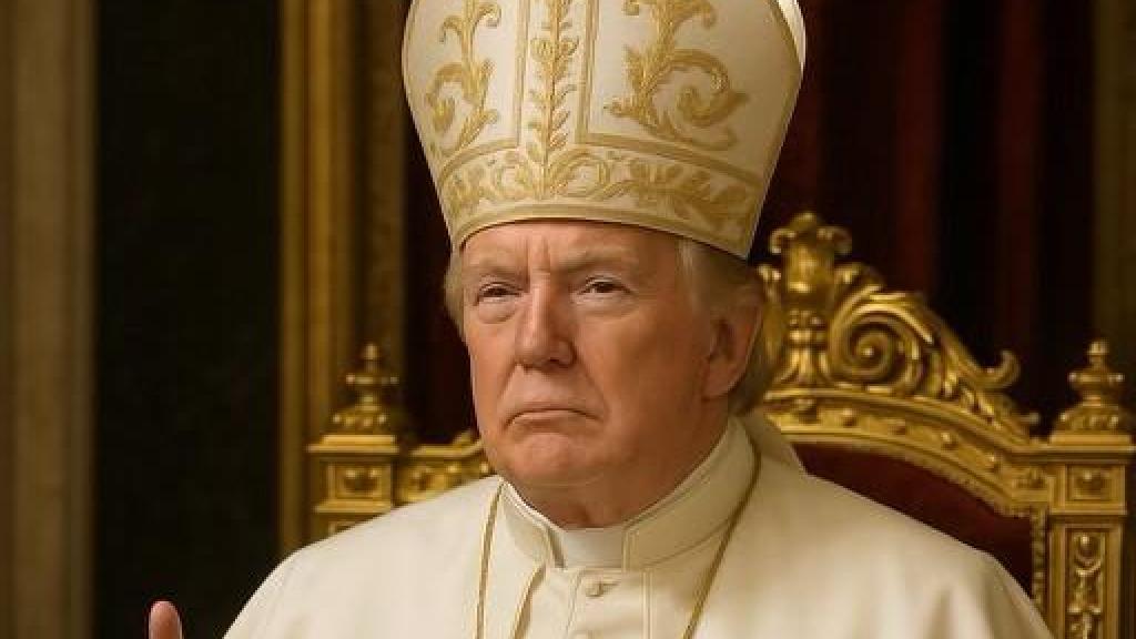 Donald Trump vestido de Papa en una imagen generada con IA.