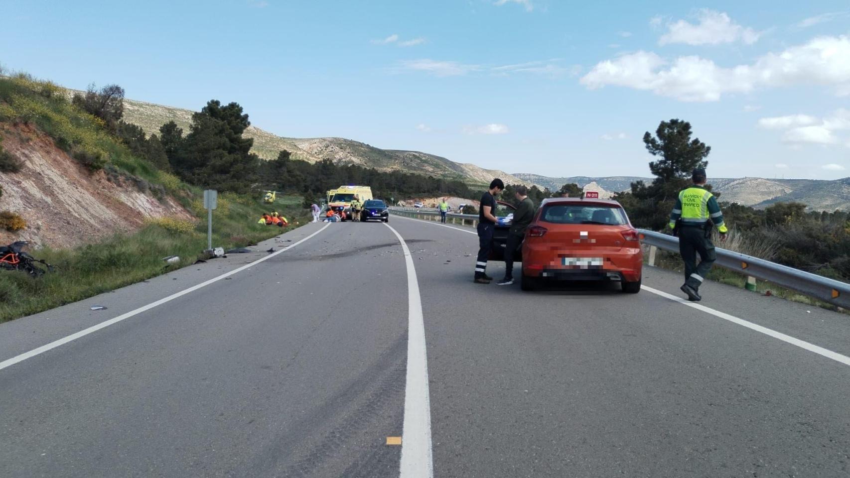 Tragedia en las carreteras de Teruel: muere el ocupante de una moto en un choque con un conductor drogado